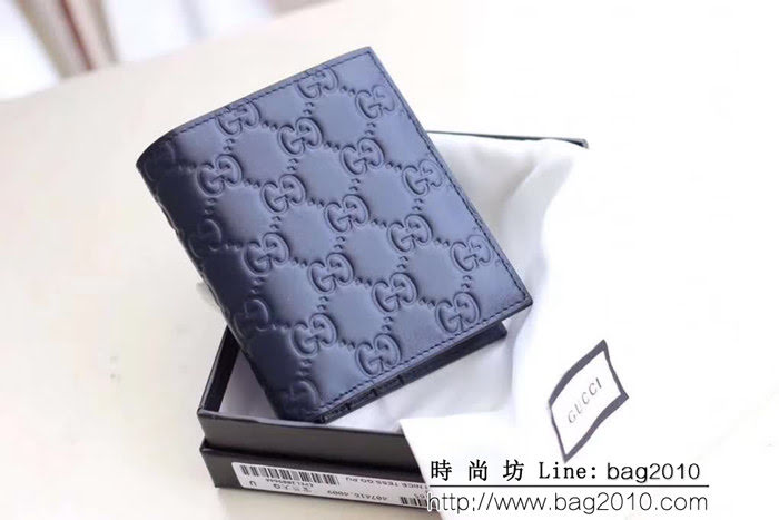 GUCCI古馳 專櫃品質 進口牛皮 男士短錢夾 407416 WTG1827